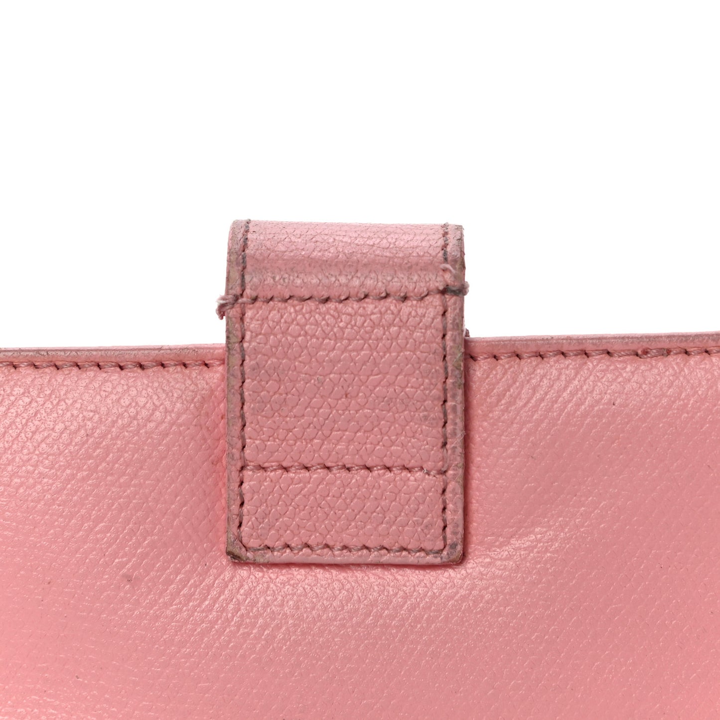 Grained Calfskin CC Button Pocket Agenda Cover Pink
