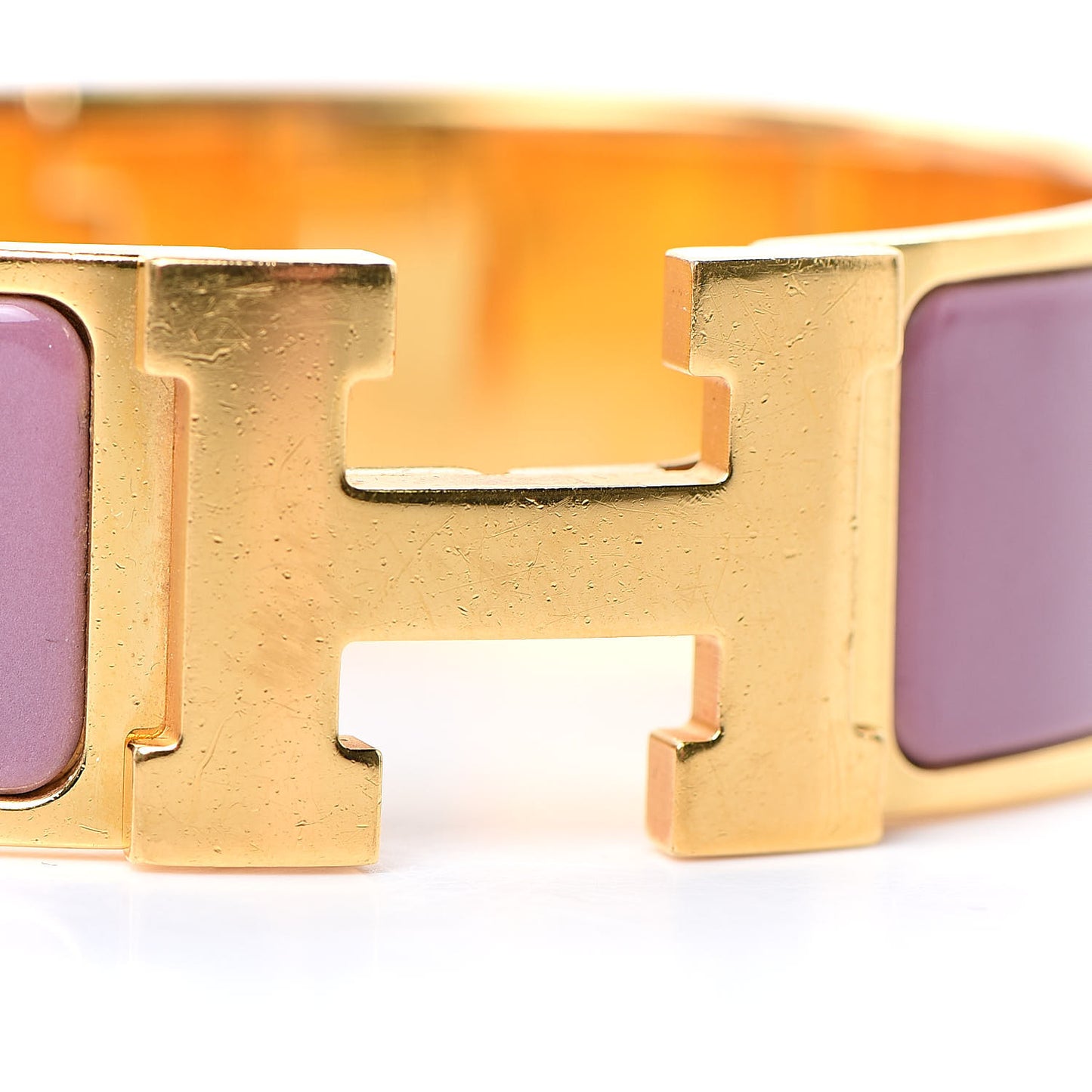 Enamel Wide Clic Clac H Bracelet GM Bois De Rose