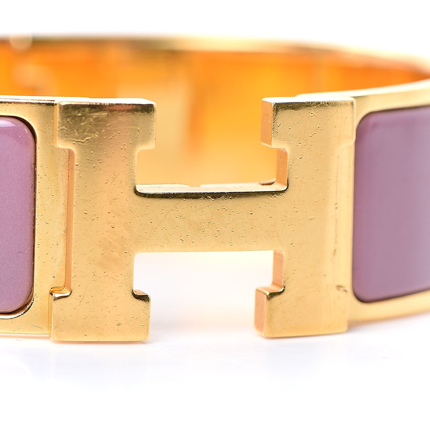 Hermes Enamel Wide Clic Clac H Bracelet GM Bois De Rose 7 of 7