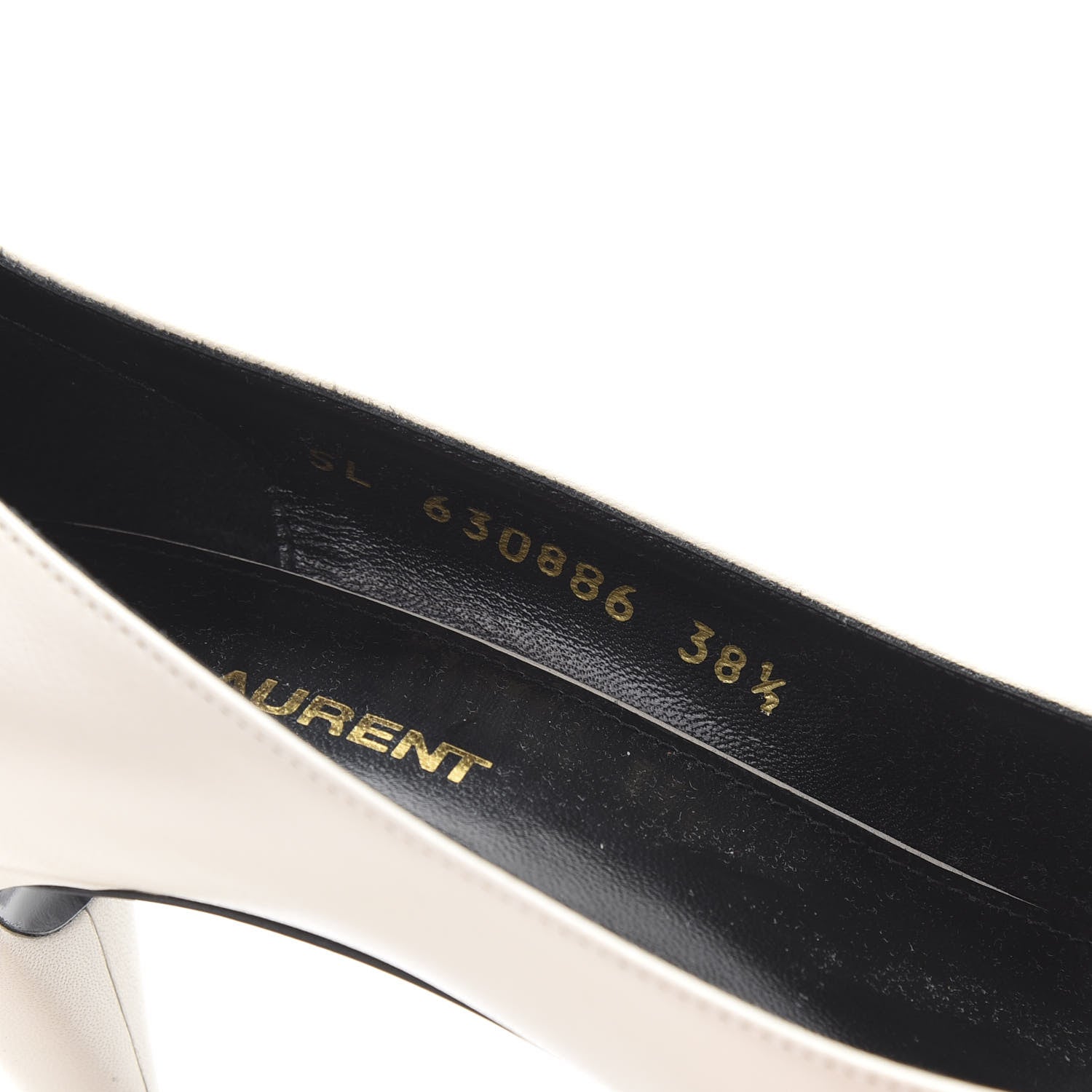 Saint Laurent Calfskin Bow Anais Pumps 38.5 White 8 of 9