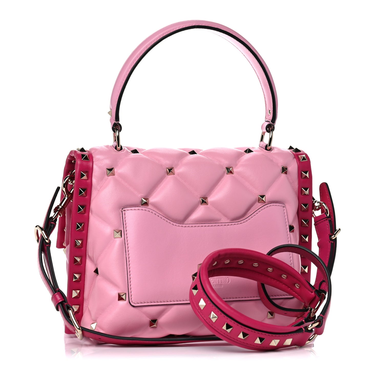 Nappa Medium Candystud Top Handle Bag Absolute Disco Pink