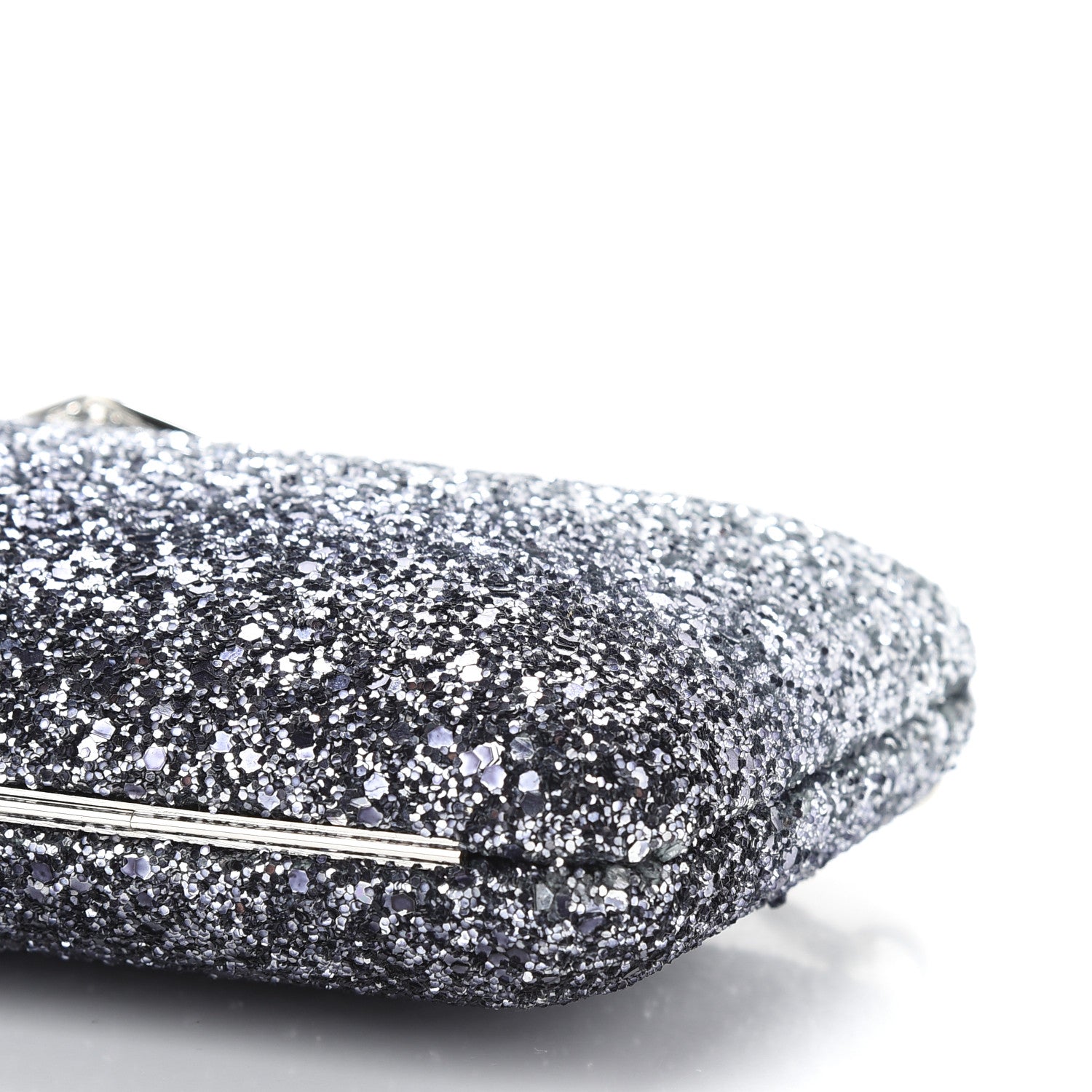 Jimmy Choo Coarse Glitter Ellipse Clutch Navy Silver 8 of 8