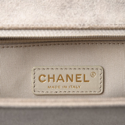 Chanel Iridescent Calfskin Quilted Large Boy Flap Beige 5 of 9