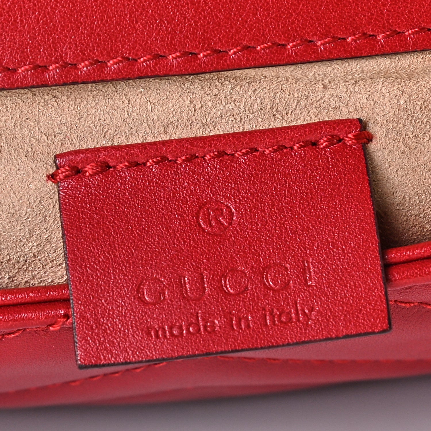 Gucci Calfskin Matelasse Super Mini GG Marmont Shoulder Bag Hibiscus Red 3 of 7