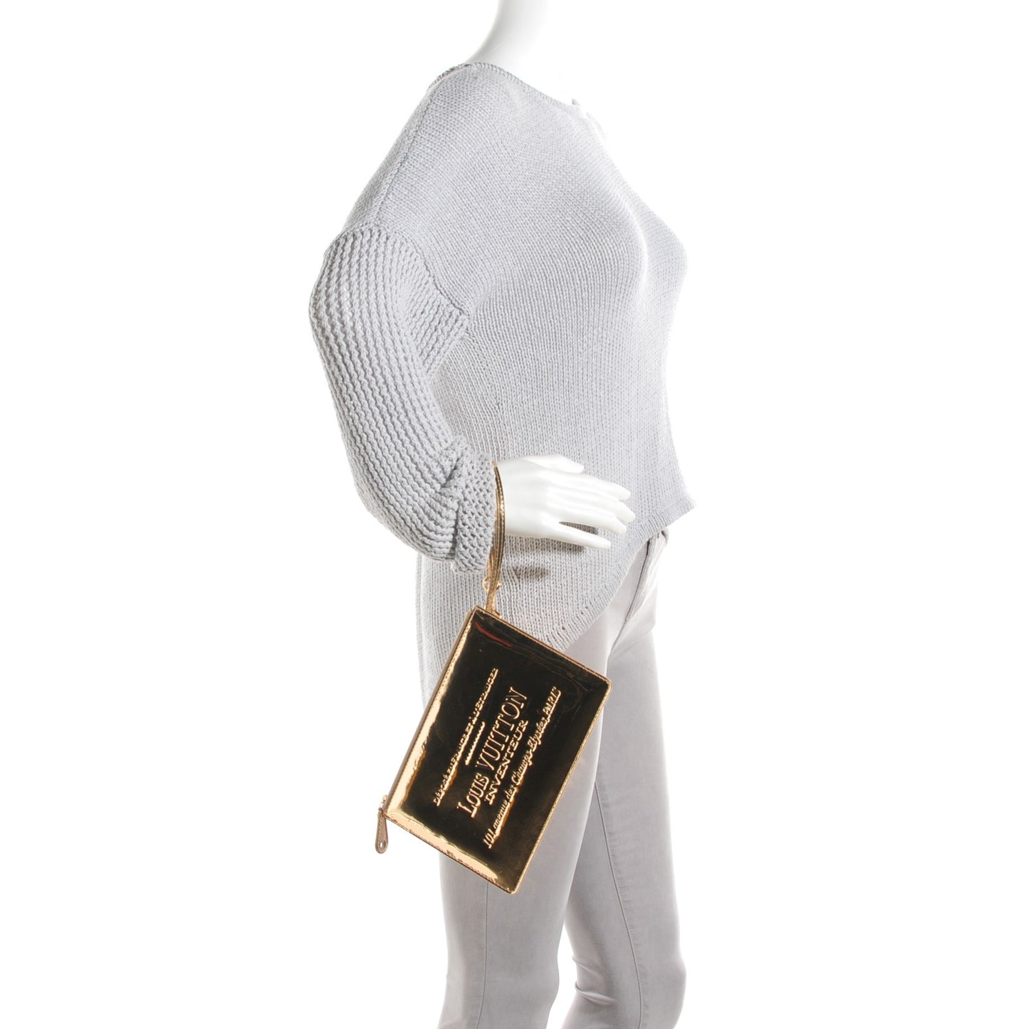 Monogram Miroir Inventeur Pochette Plat Dore Gold