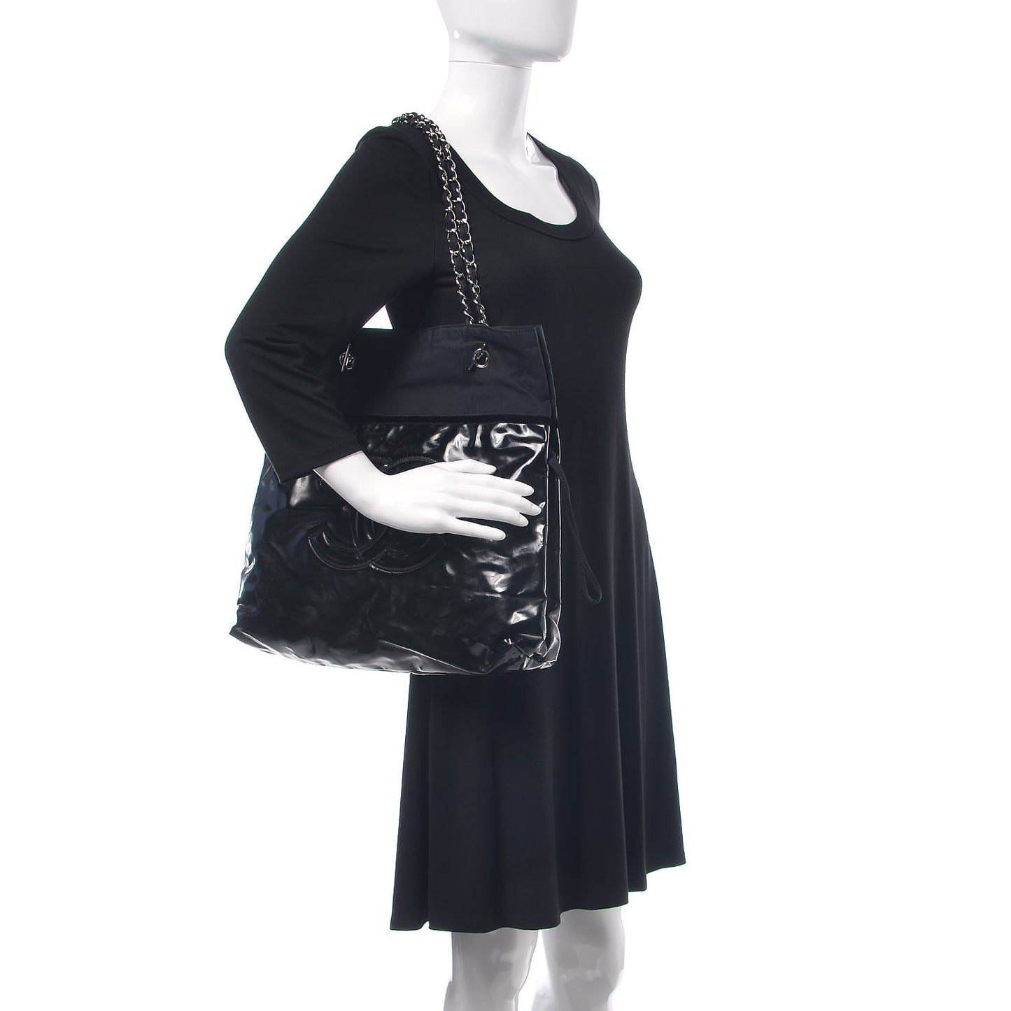 Vinyl Spirit Drawstring Tote Black