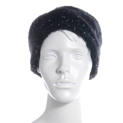 Chanel Cashmere Beaded Beanie Hat Black 3 of 6
