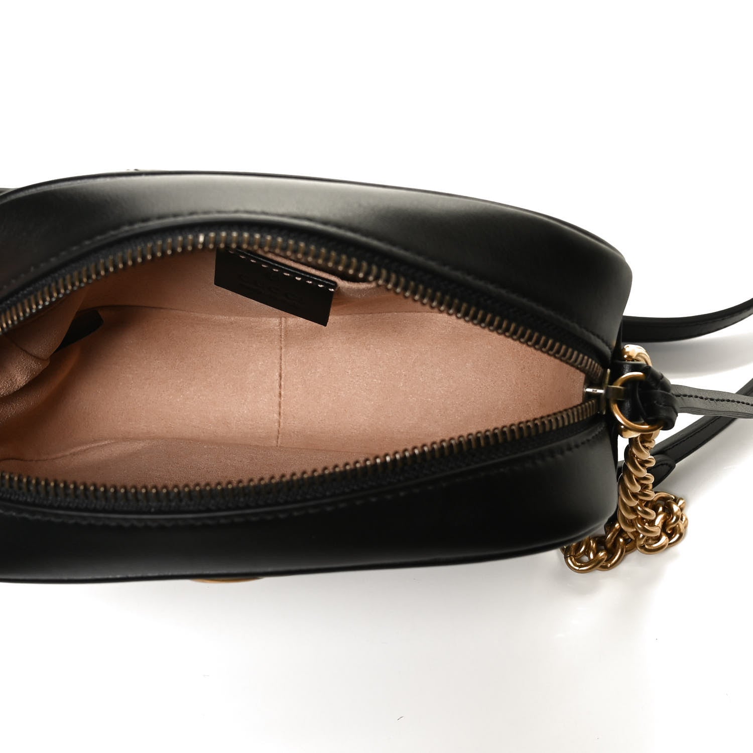 Gucci Calfskin Matelasse Mini GG Marmont Chain Shoulder Bag Black 4 of 10