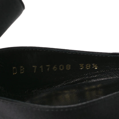 Saint Laurent Crepe Satin Crystal Buckle Claude 110 Slingback Pumps 38.5 Black 8 of 10