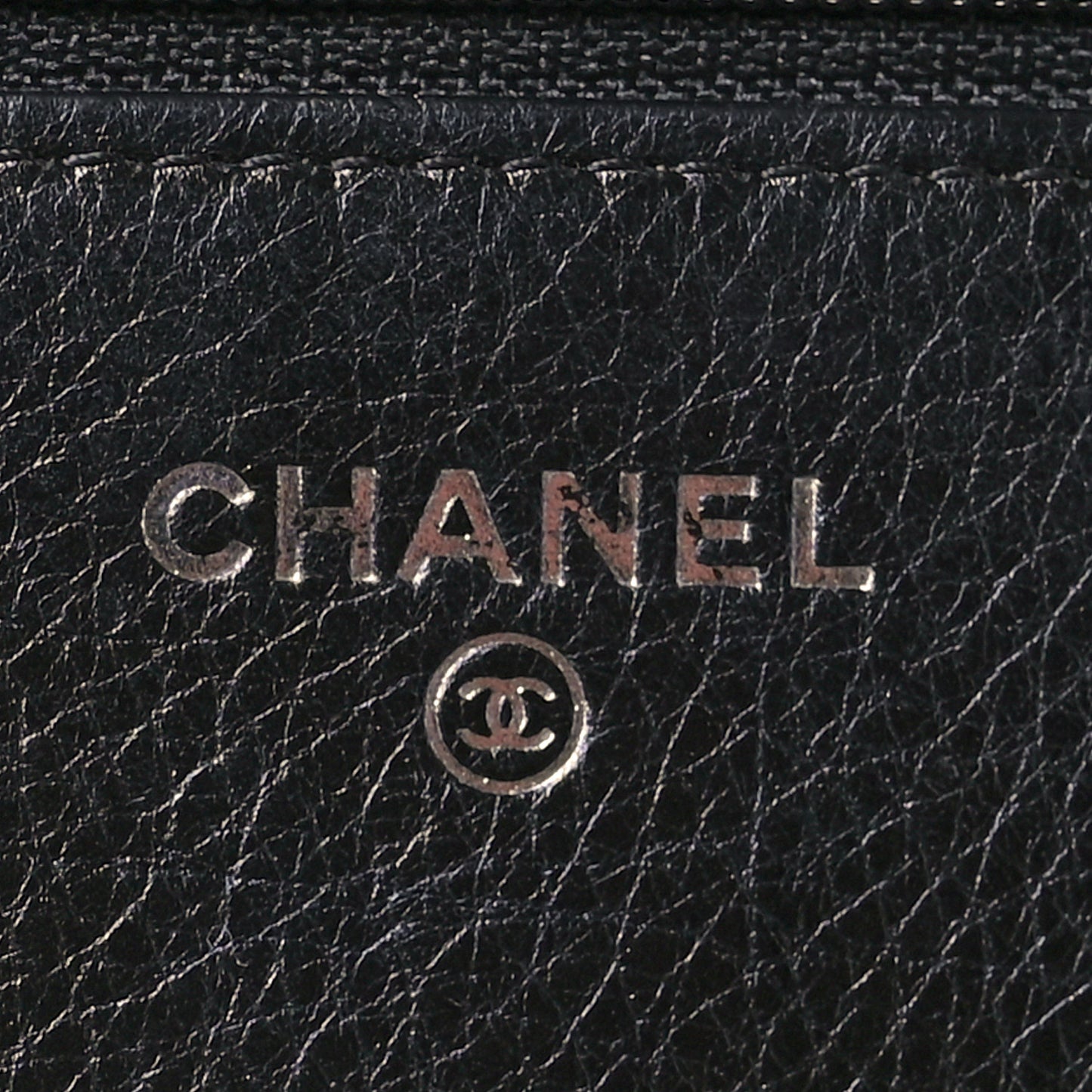 Metallic Calfskin Quilted Boy Wallet On Chain WOC Navy Blue