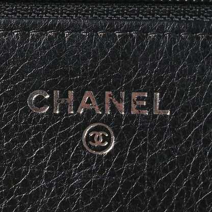 Chanel Metallic Calfskin Quilted Boy Wallet On Chain WOC Navy Blue 6 of 12