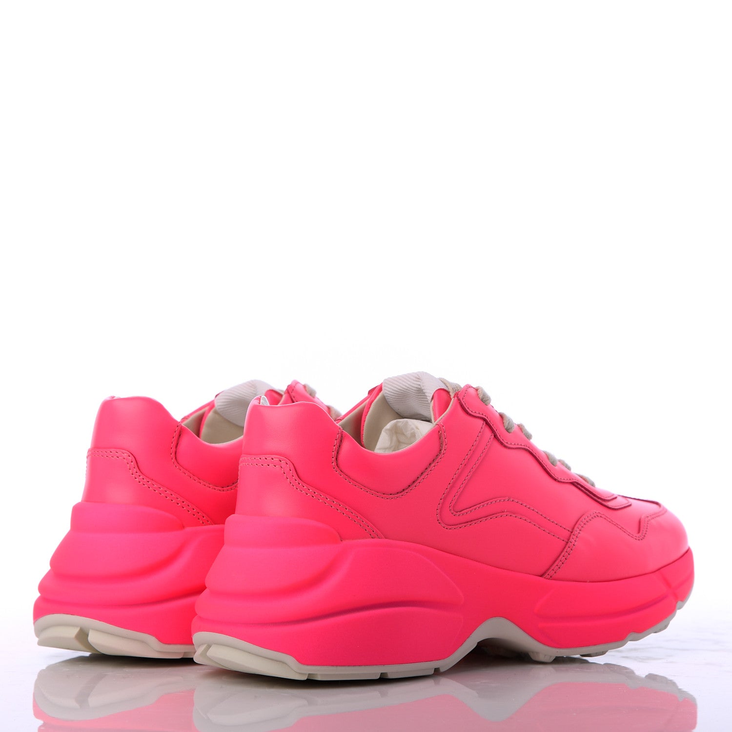 Gucci Calfskin Womens Rhyton Sneakers 35 Fluo Fuxia 4 of 13