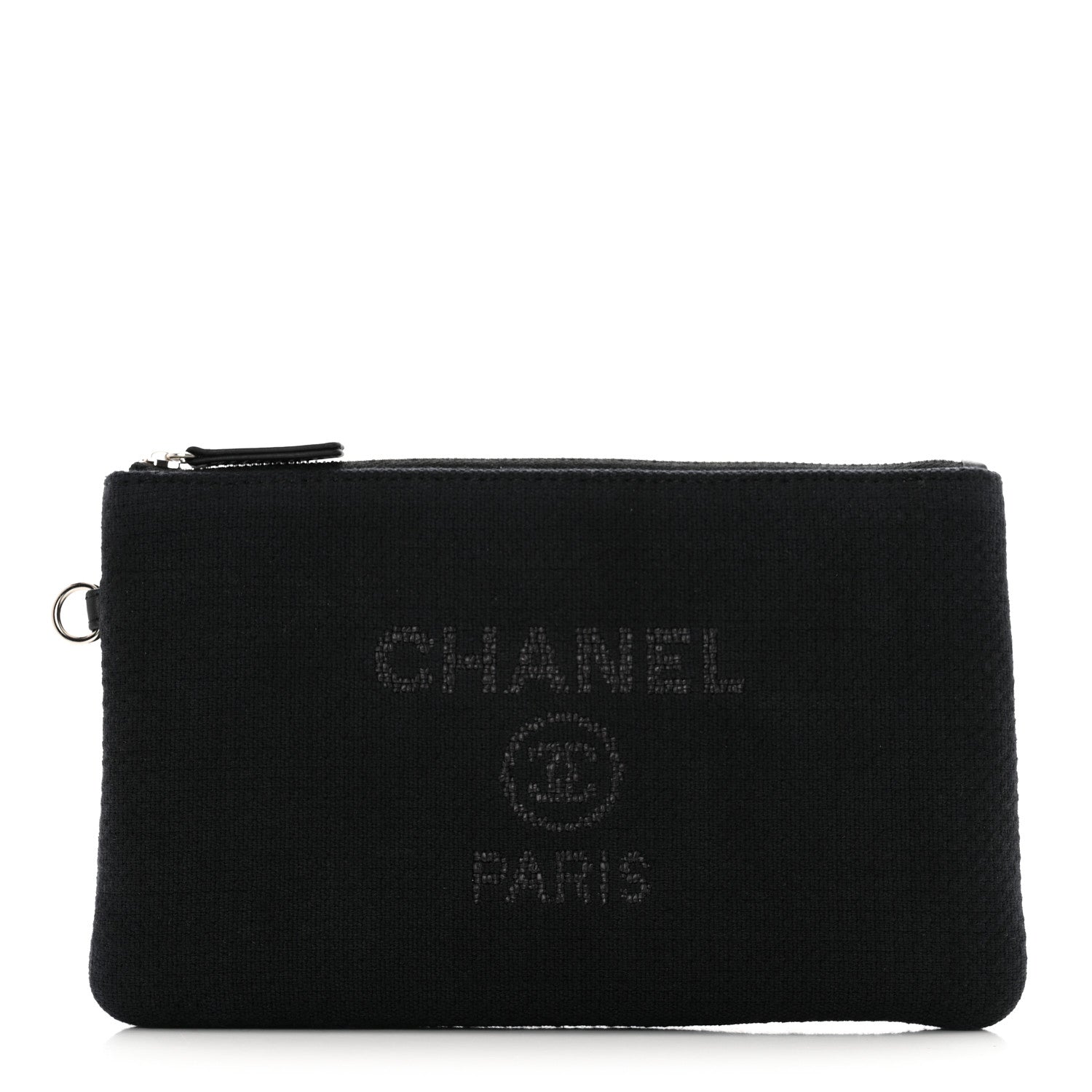 Chanel Canvas Small Deauville Pouch Black 1 of 6