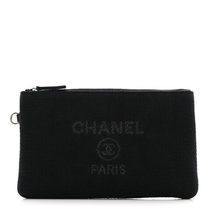 Chanel Canvas Small Deauville Pouch Black 1 of 6