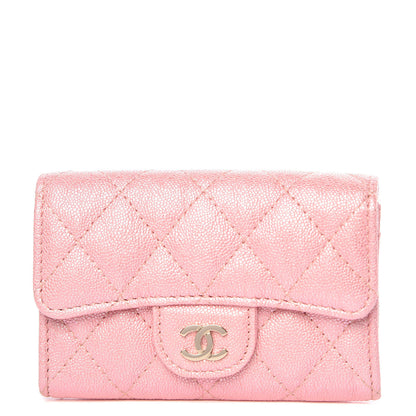 Chanel Iridescent Caviar Quilted Flap Card Holder Rose Pink 1 of 9