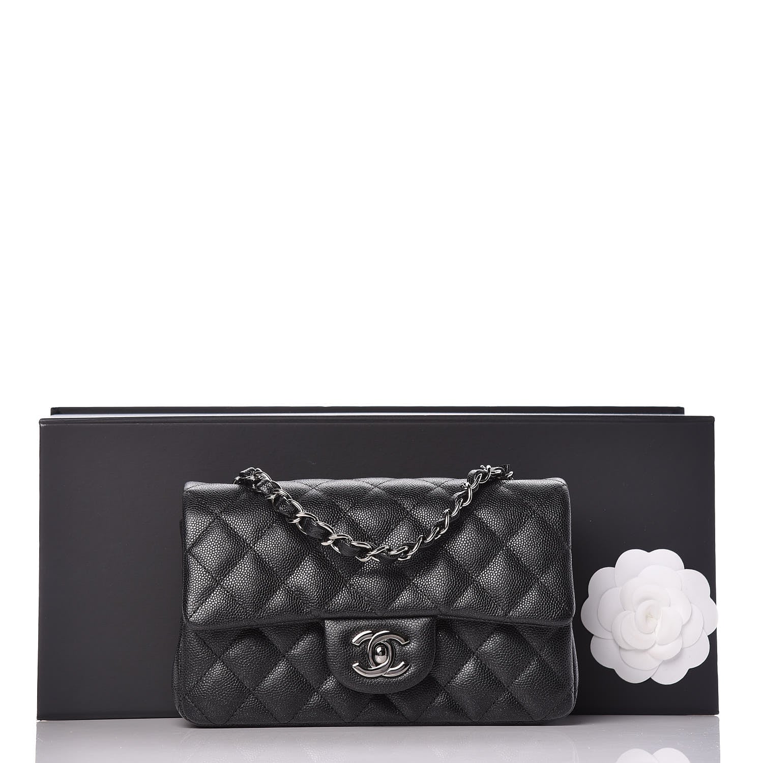 Chanel Iridescent Caviar Quilted Mini Rectangular Flap Black 10 of 10