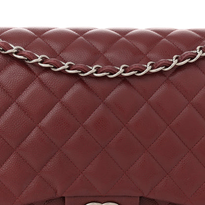 Chanel Caviar Quilted Maxi Double Flap Dark Red 8 of 11