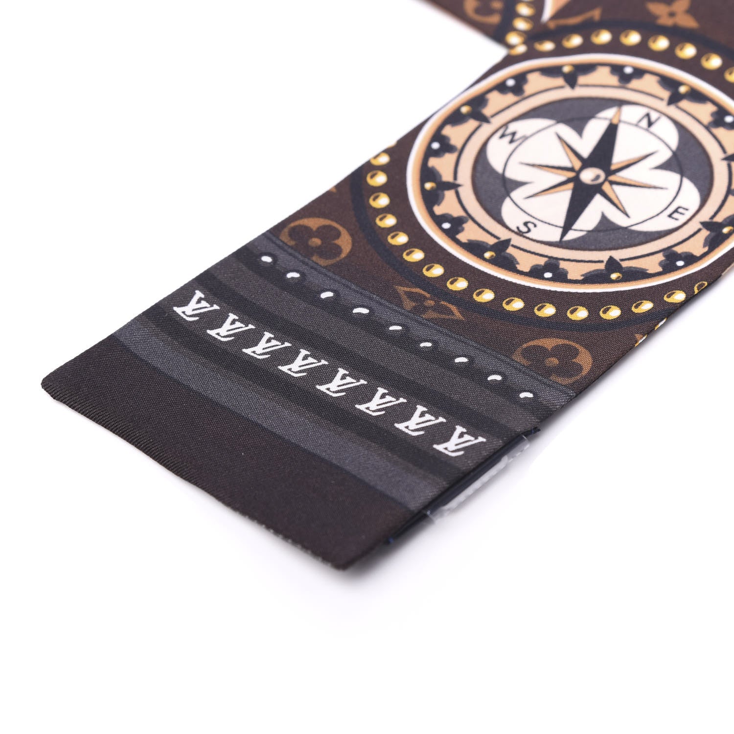 Louis Vuitton Silk Monogram LV World Bandeau Brown 2 of 4