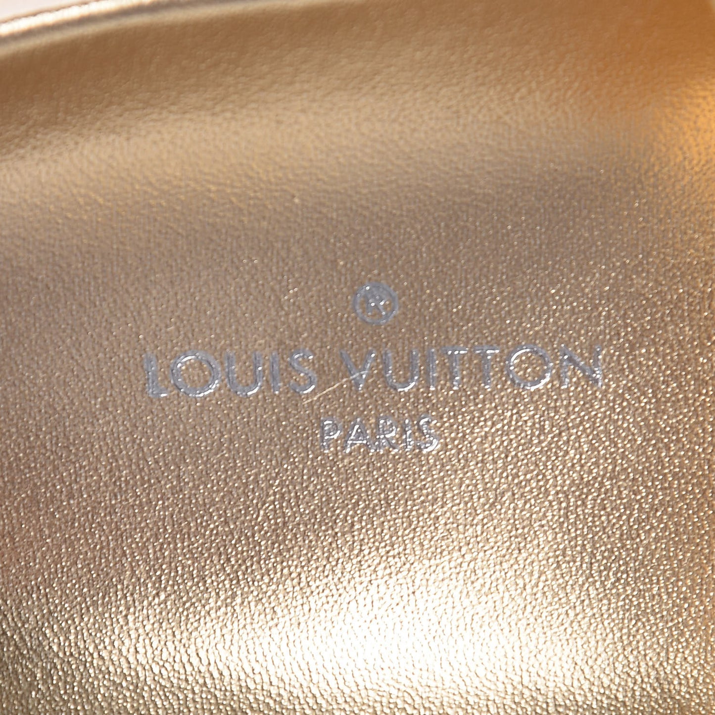 Metallic Calfskin Patent Monogram Bom Dia Mule Sandals 36 Gold