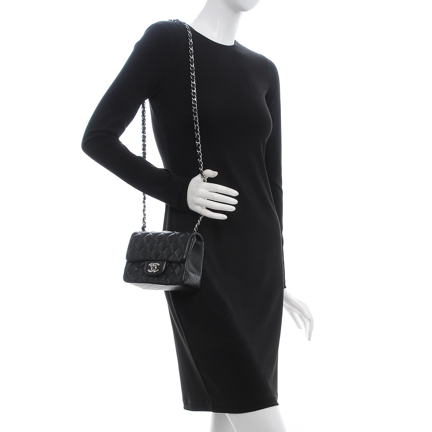 Chanel Caviar Quilted Mini Square Flap Black 2 of 9