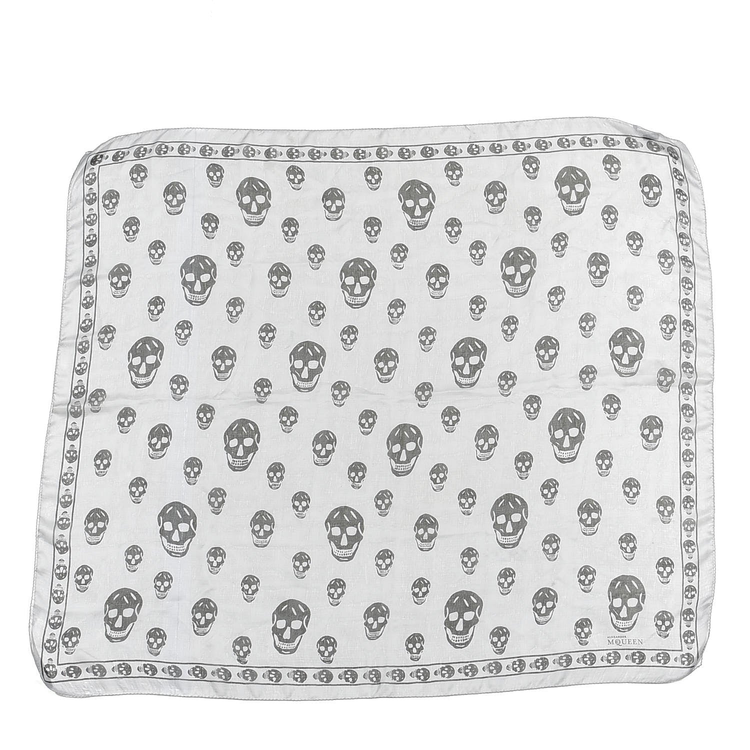Alexander McQueen Silk Skull Scarf Ivory Black 1 of 6
