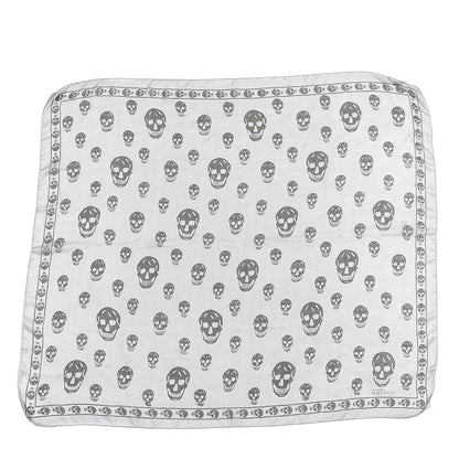 Alexander McQueen Silk Skull Scarf Ivory Black 1 of 6