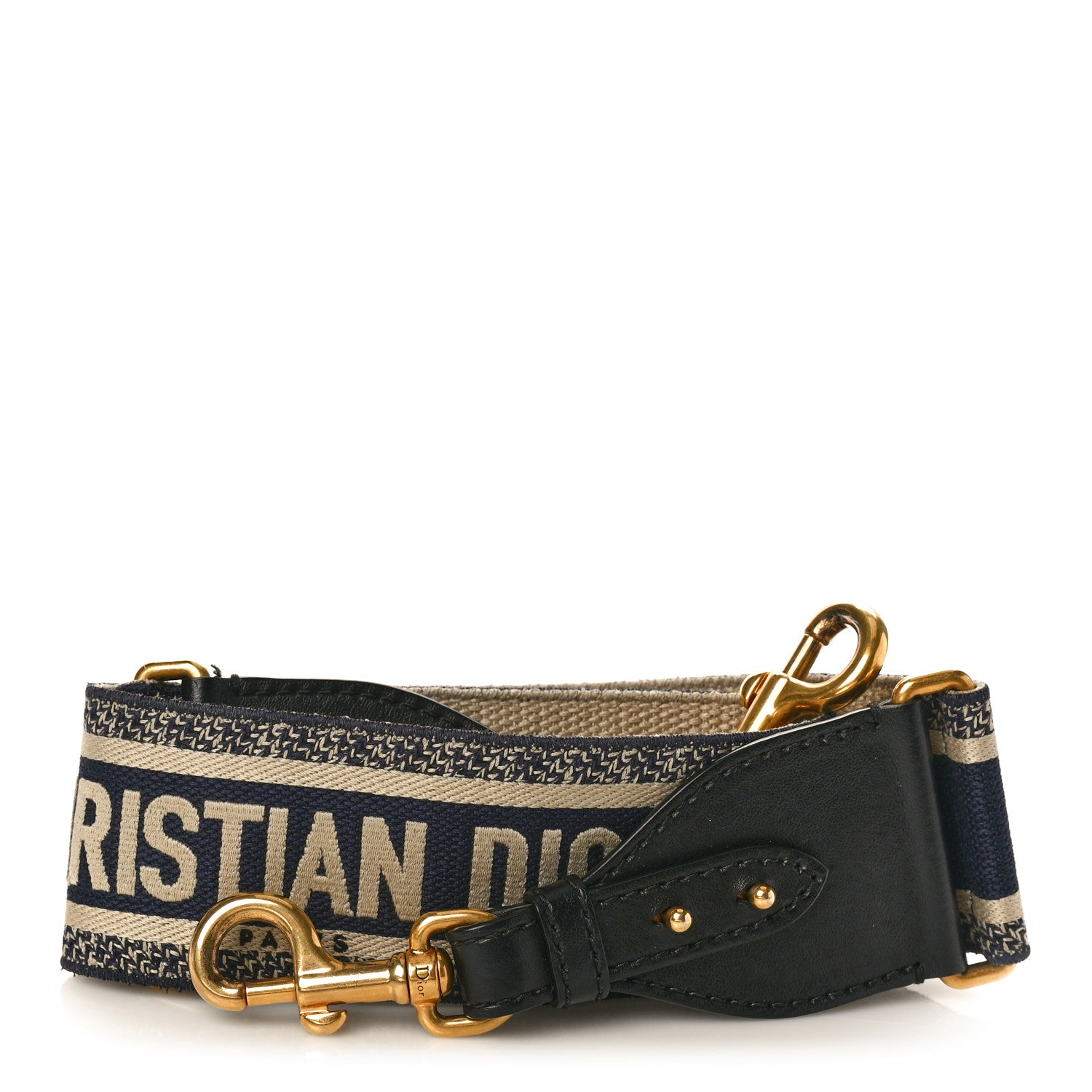 Christian Dior Canvas Embroidered Shoulder Strap Blue 1 of 6