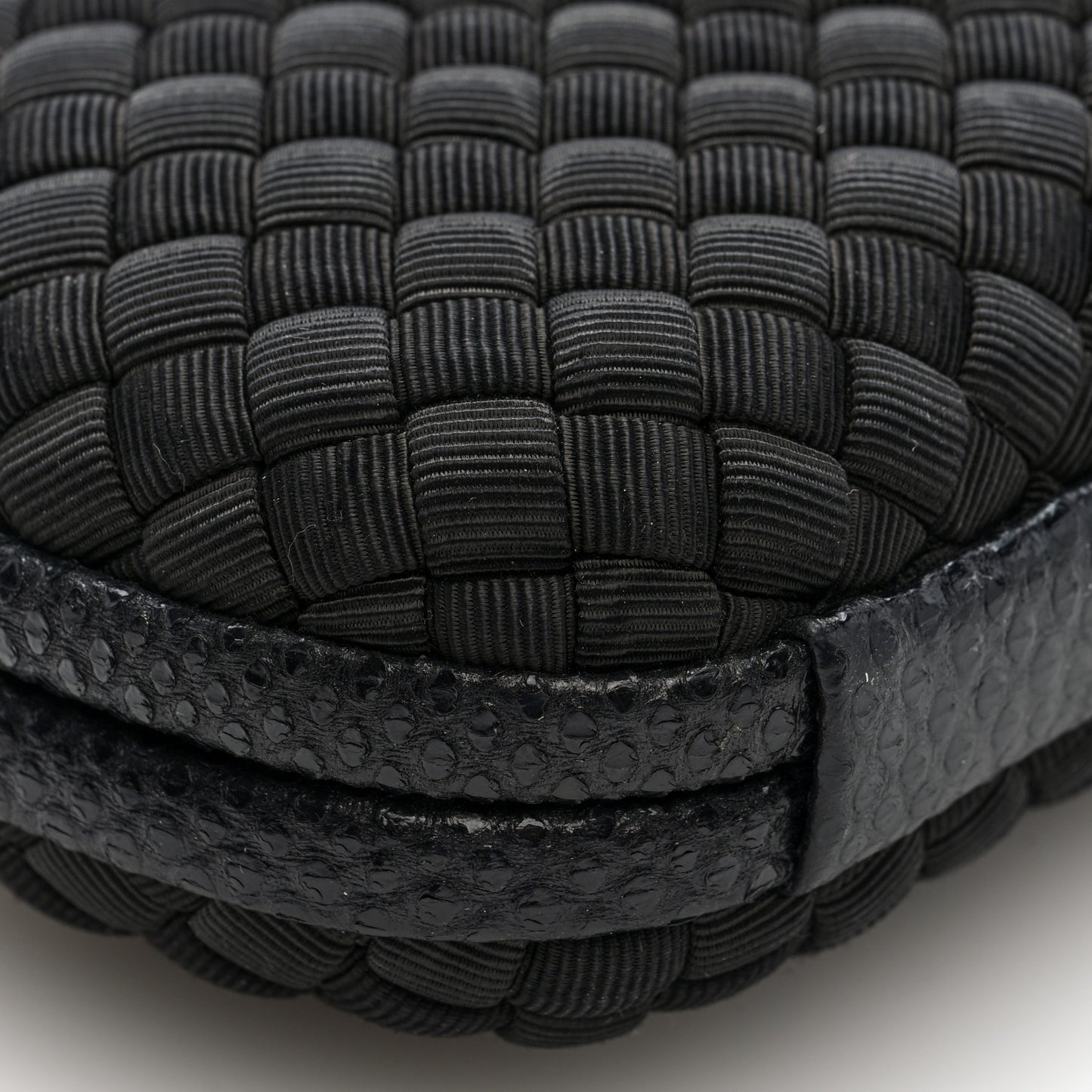 Silk Faille Ayers Intreccio Impero Stretch Knot Clutch Black