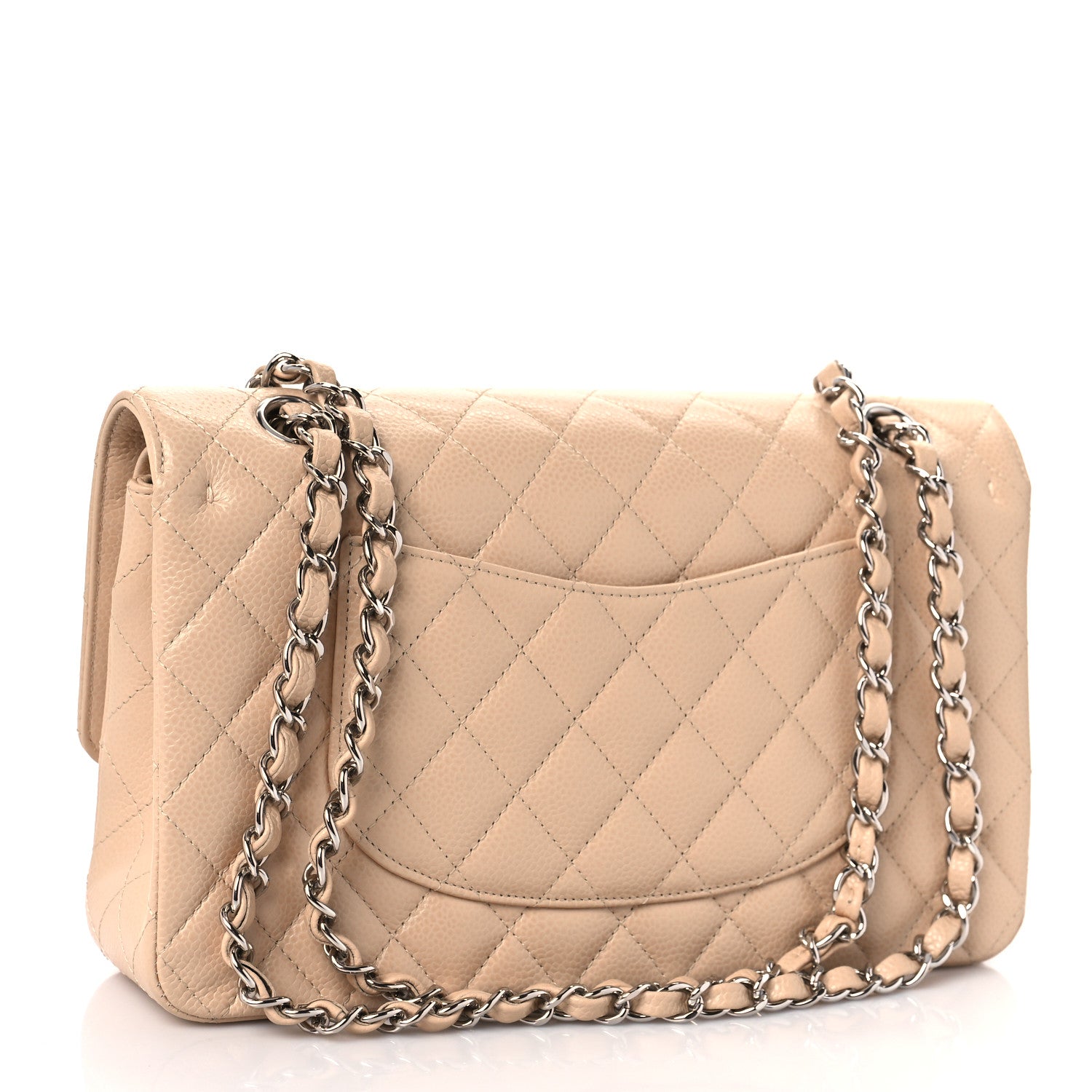 Chanel Caviar Quilted Medium Double Flap Beige Clair 3 of 10