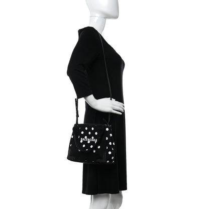 Balenciaga Cotton Canvas Polka Dot Navy Cabas XS Black White 2 of 10