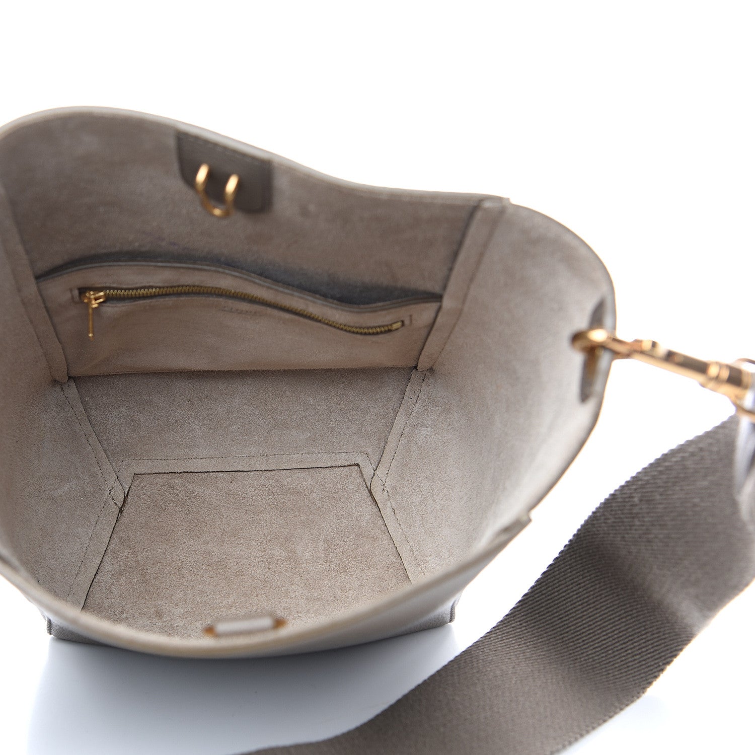 Celine Soft Grained Calfskin Small Sangle Bucket Bag Taupe 4 of 9