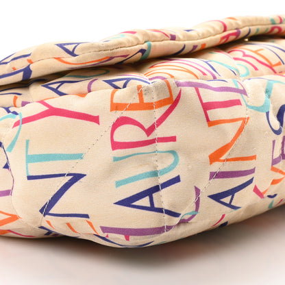 Saint Laurent Silk Carre Rive Gauche Print Patchwork Monogram Medium Jamie Multicolor White 9 of 10