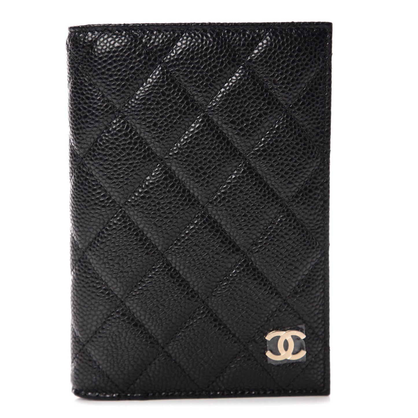 Caviar Quilted Passport Holder Black