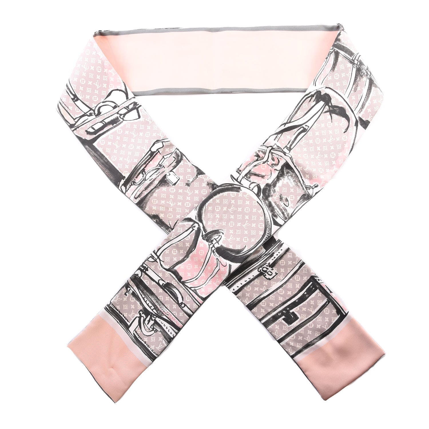 Louis Vuitton Silk Monogram Trunks Bandeau Rose Poudre 1 of 2