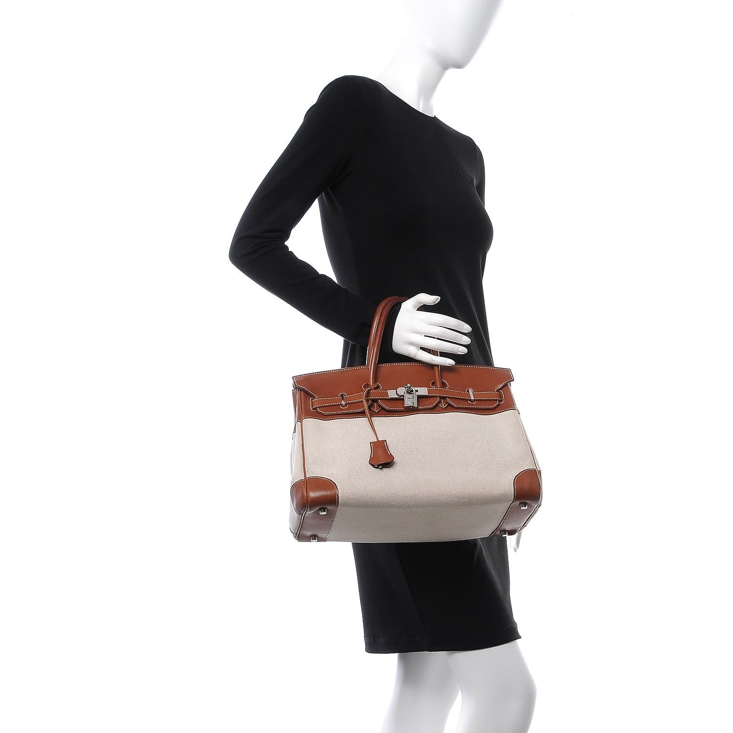 Hermes Toile Barenia Birkin 35 Fauve 2 of 45