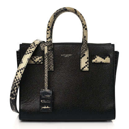 Saint Laurent Grained Calfskin Python Embossed Nano Sac De Jour Black 1 of 6