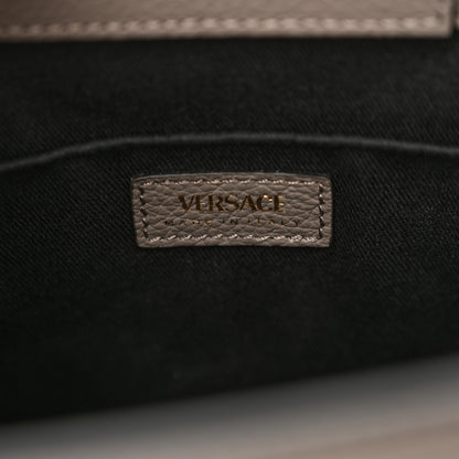 Versace Grainy Calfskin Virtus Top Handle Tote Grey 6 of 10
