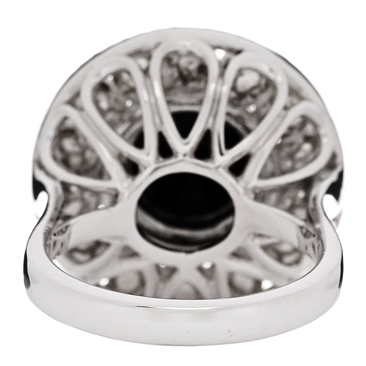 Tiffany Sterling Silver Black Onyx Freshwater Pearl Ziegfeld Ring 52 6 4 of 5