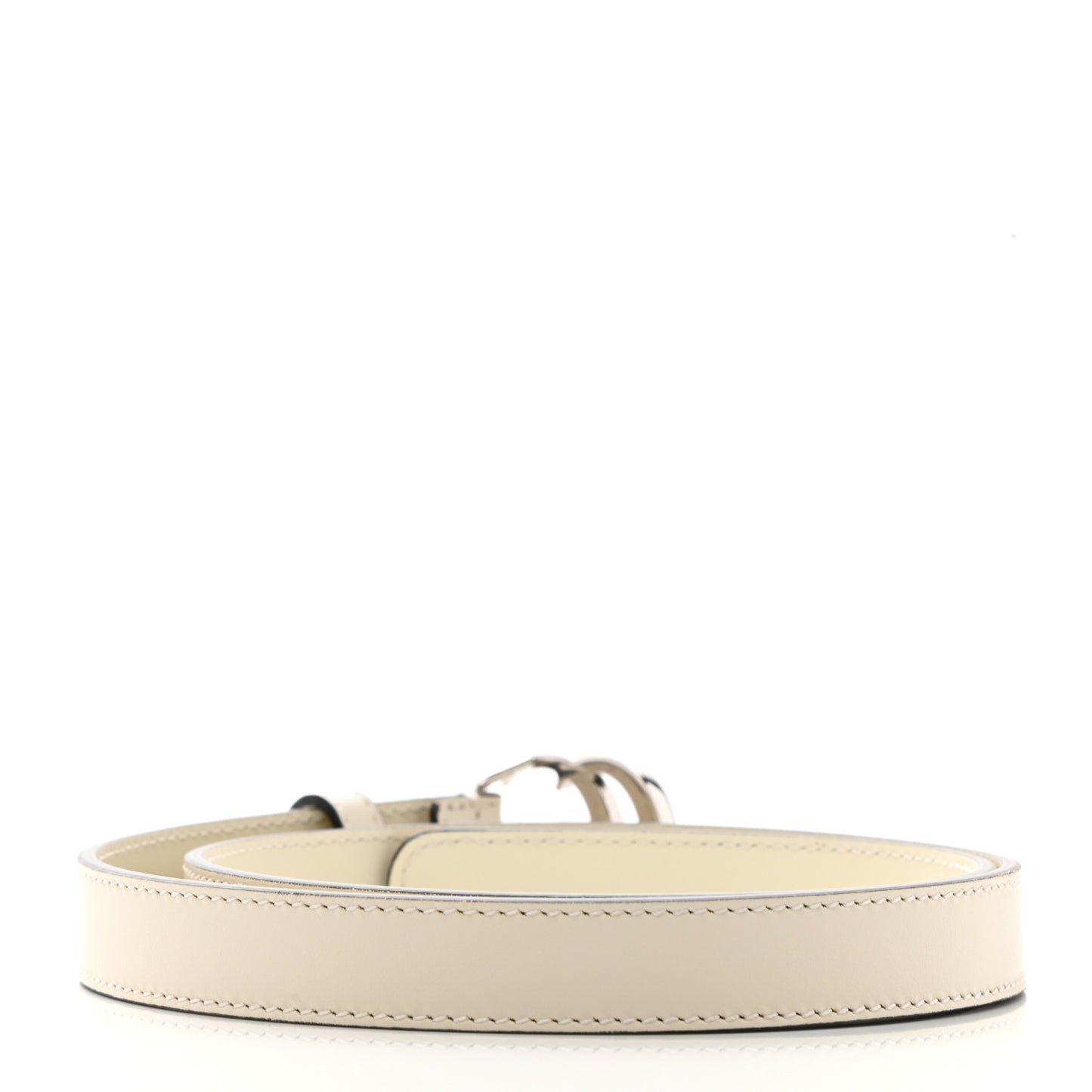 Calfskin Double G 20mm Belt 75 30 Mystic White
