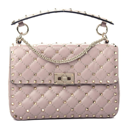 Valentino Garavani Lambskin Medium Rockstud Spike Shoulder Bag Poudre 1 of 9