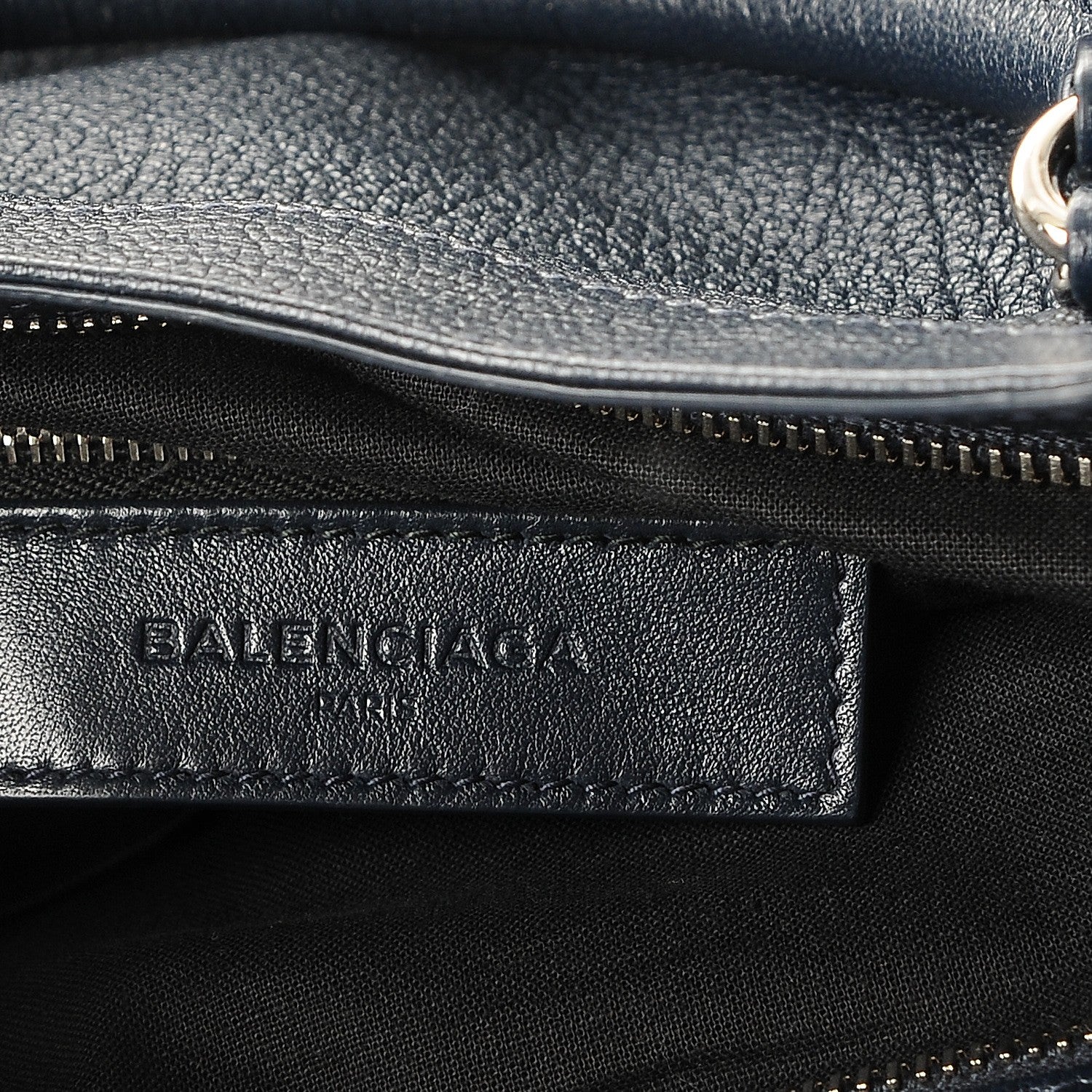 Balenciaga Chevre Silver Metallic Edge Hardware Velo Bleu Nuit Dark Sea 6 of 7