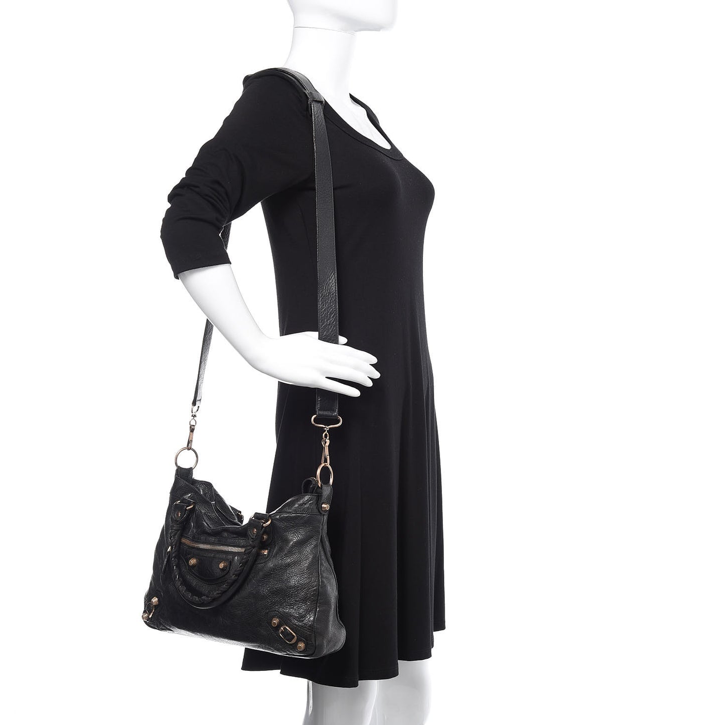 Agneau Giant 12 Rose Gold Hardware Town Black