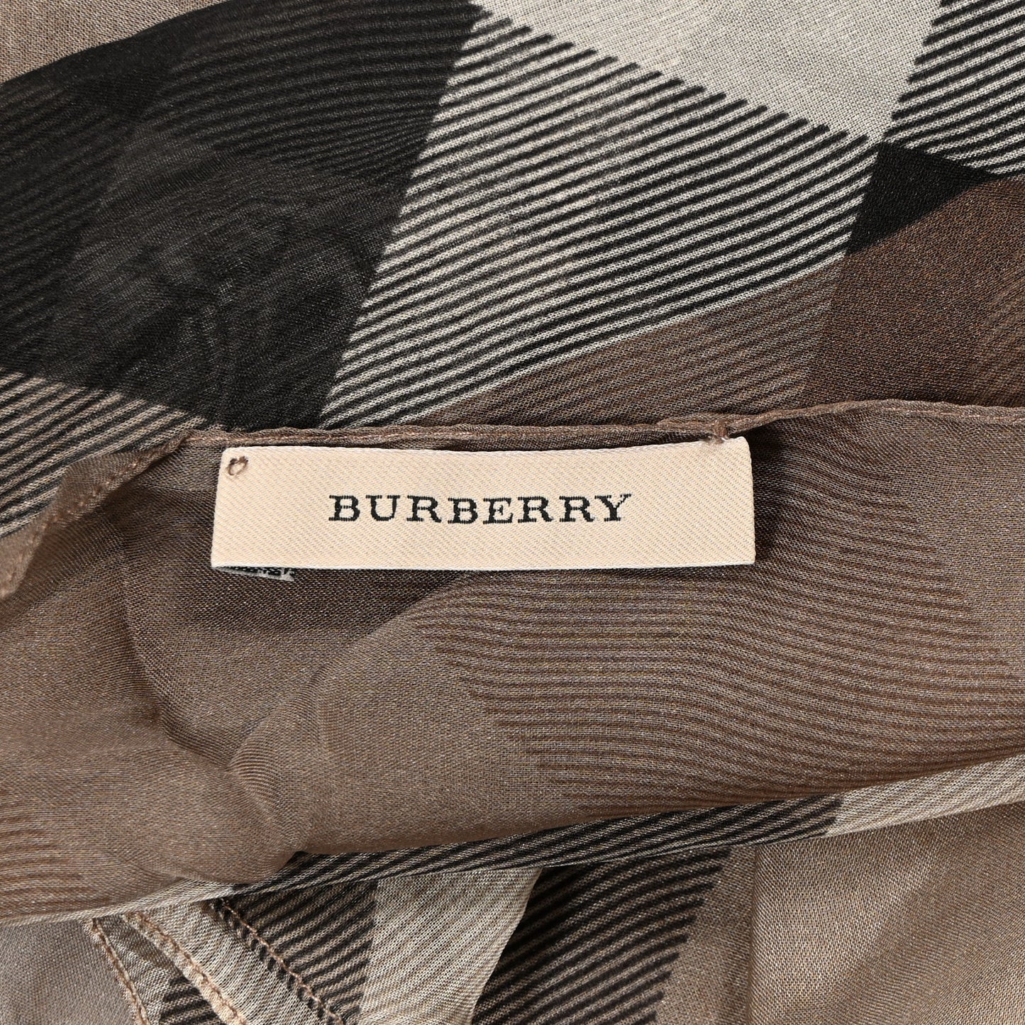 Silk Chiffon Smoked Check Colour Block Scarf Trench