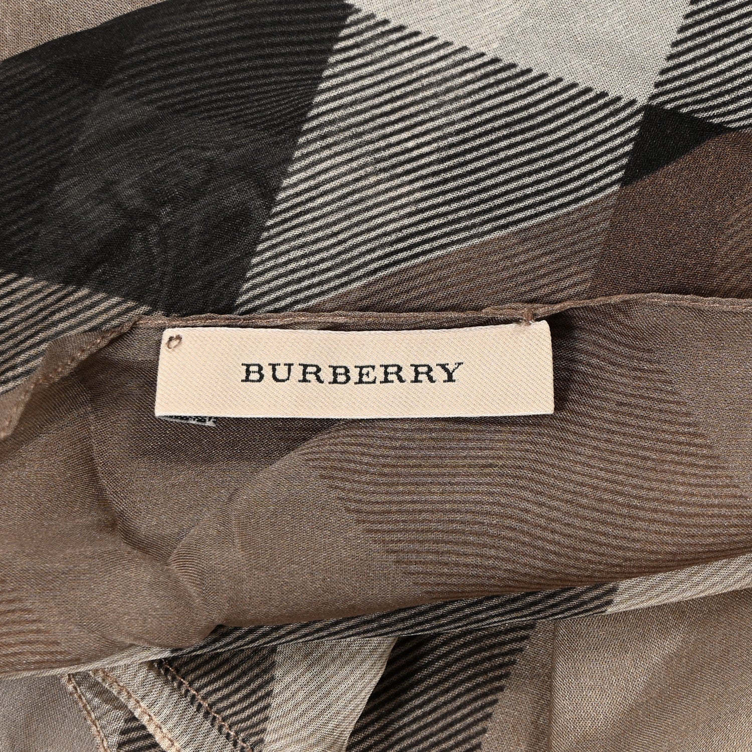 Burberry Silk Chiffon Smoked Check Colour Block Scarf Trench 3 of 5
