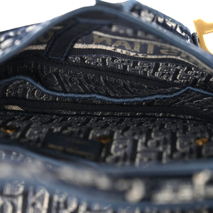 Christian Dior Velvet Oblique Saddle Bag Blue 5 of 11