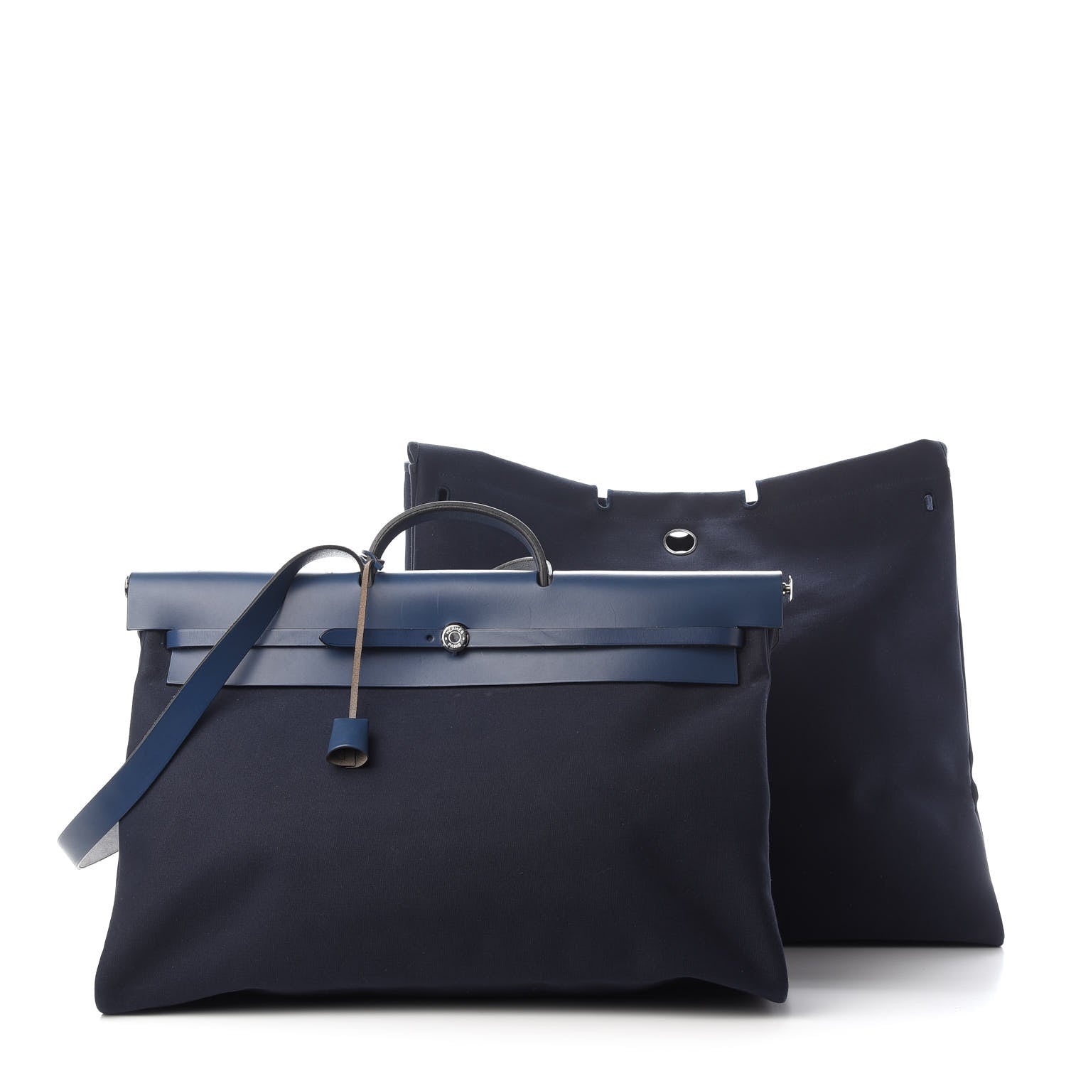 Hermes Toile Vache Hunter Herbag 50 Bleu Marine 1 of 11