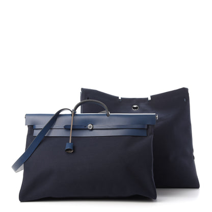 Hermes Toile Vache Hunter Herbag 50 Bleu Marine 1 of 11