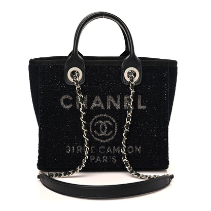 Chanel Lurex Canvas Mini Deauville Tote Black 1 of 10