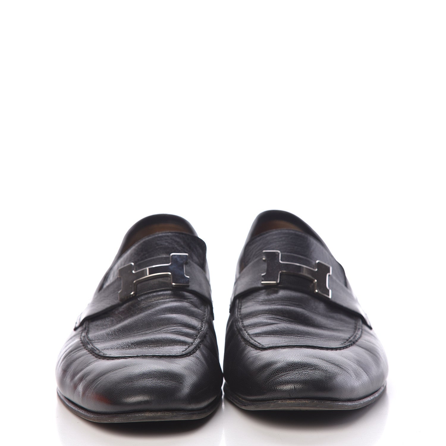Hermes Goatskin Mens Paris Loafers 43 Black 2 of 20