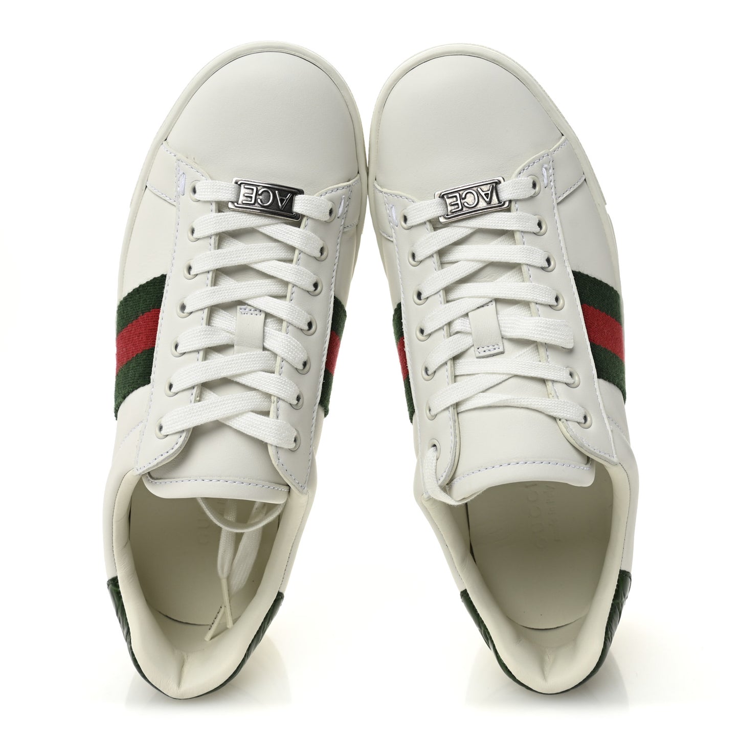 Ultralight Plume Calfskin Web Womens Ace Platform Sneakers 35.5 White